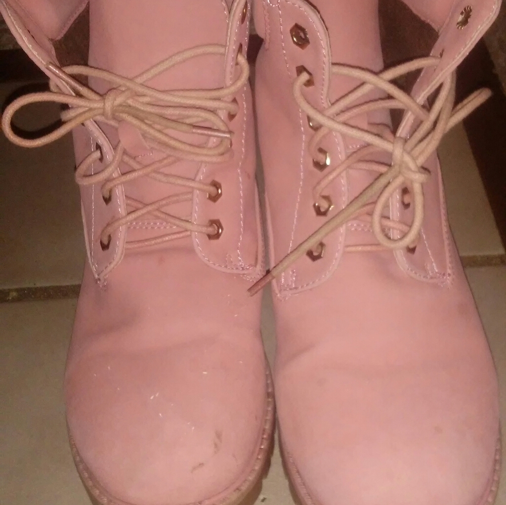 Pink Combat Boots